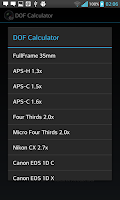 DOF Calculator Screenshot