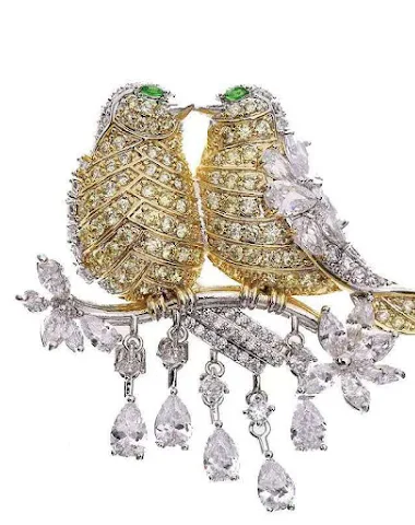 Broche Lover Bird à franges pour fe - 1