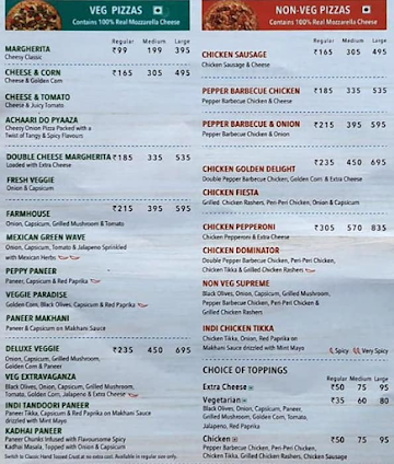 Domino's Pizza menu 