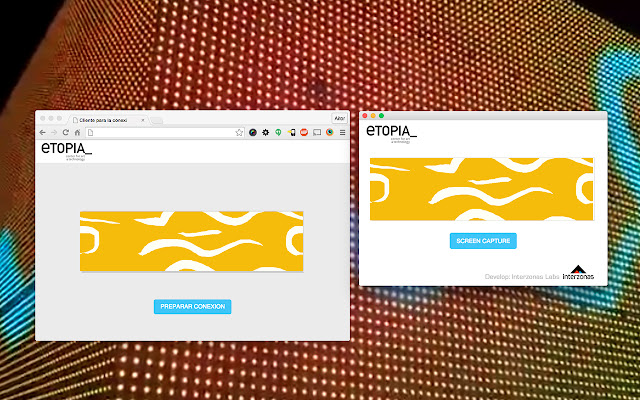 Captura y webRTC Etopia chrome extension