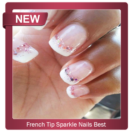 French tip with sparkles