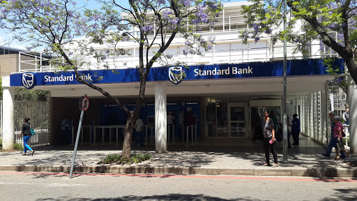 A motorist drove her vehicle into a Standard Bank branch.