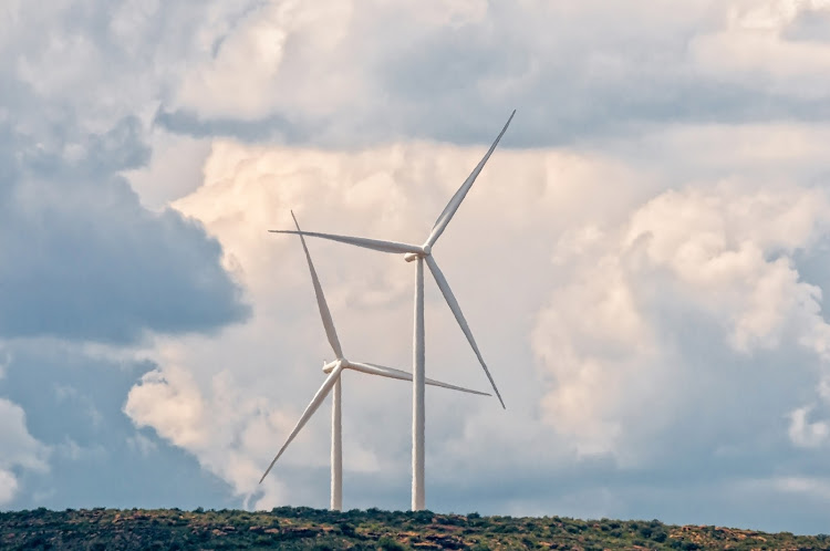 South Africa has extraordinarily high sunshine levels and good wind. Stock photo.