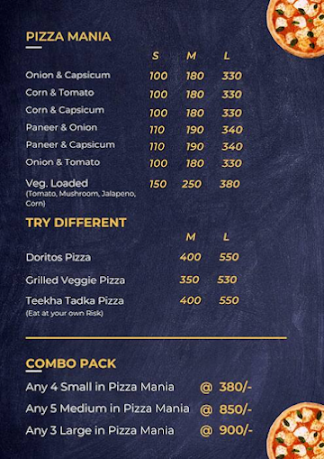 Pizza Street menu 