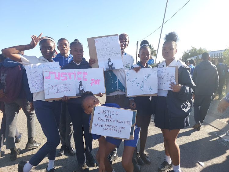 Pupils from schools in Soshanguve gathered on Monday to demand justice for Palesa Malatji.