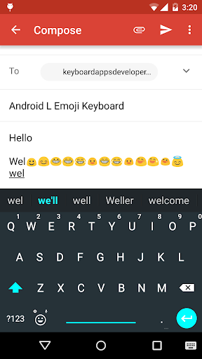 Cyan Emoji Android L Keyboard