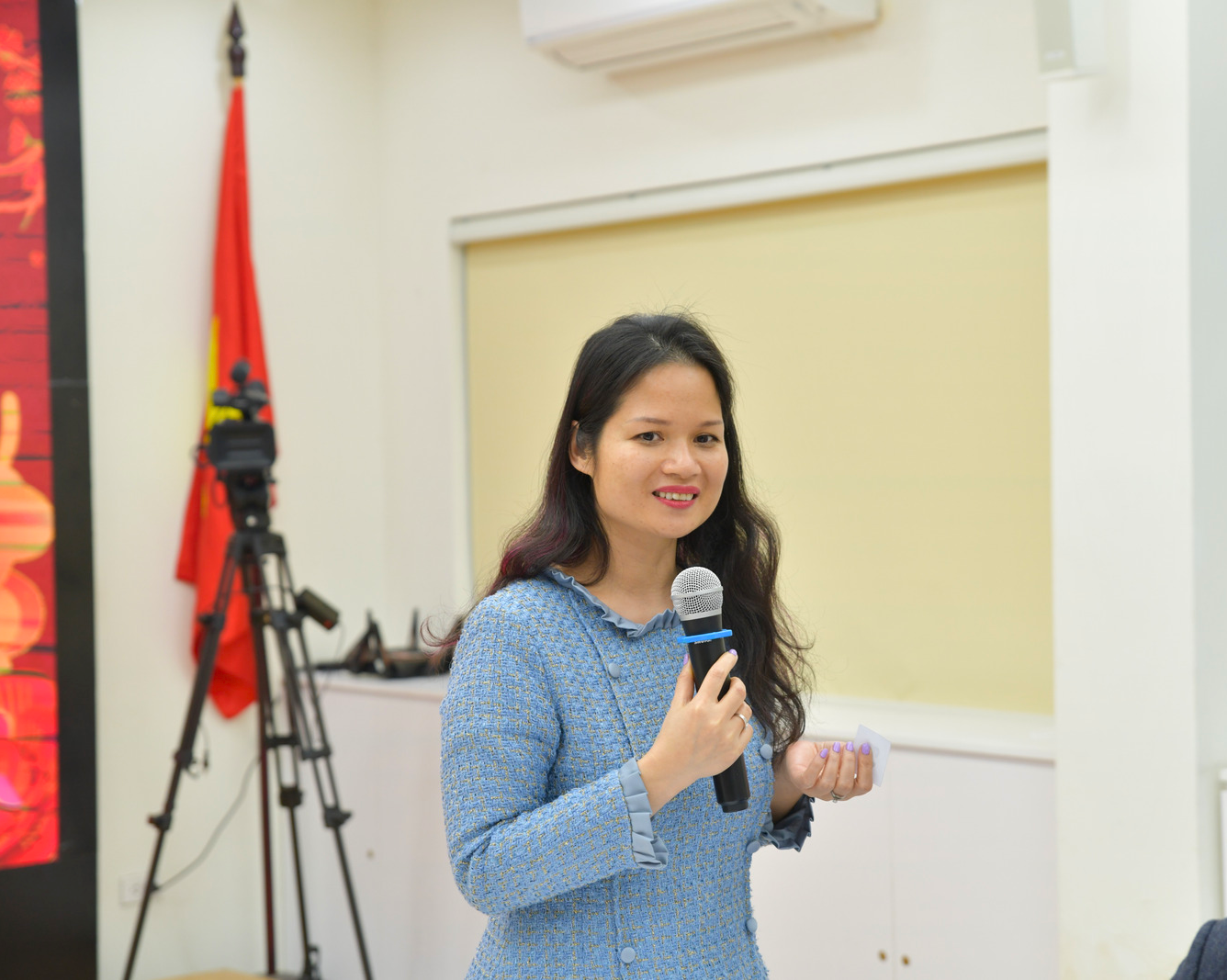 Chị Nguyễn Thị Kiều Anh, học viên chương trình Thạc sĩ Fintech đại diện phát biểu cảm nghĩ