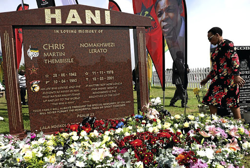 Chris Hani's widow, Limpho, joined SACP members to commemorate his death. / Sandile Ndlovu