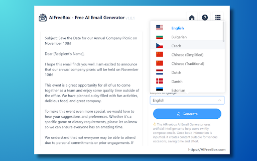 Free AI Email Writer Generator -AIFreebox