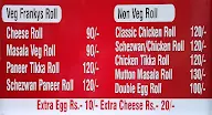 Bombay Franky's Roll menu 1