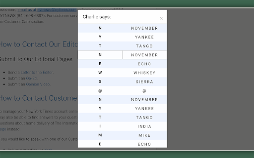 Charlie - Phonetic Alphabet Helper