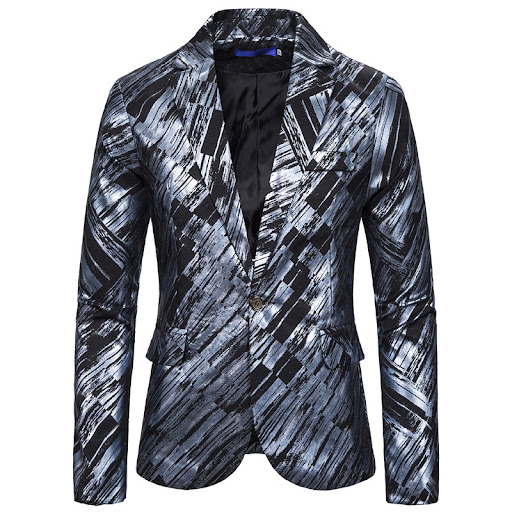 Title 8, Fashion Print European Size Single-breasted Men...