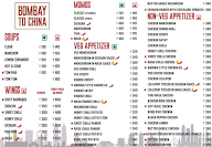 Bombay To China menu 1