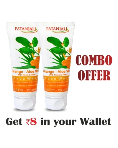 Patanjali Combo- Honey Orange Face Wash 60 Gm(Pack Of 2)- Rs 8 Off - 120 gm