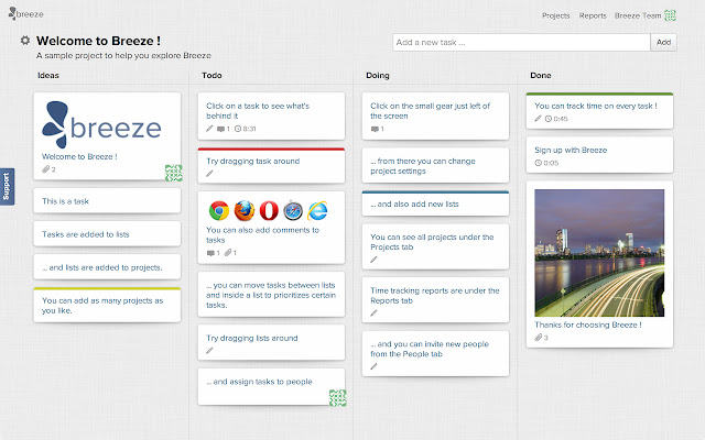 Breeze - project management chrome extension