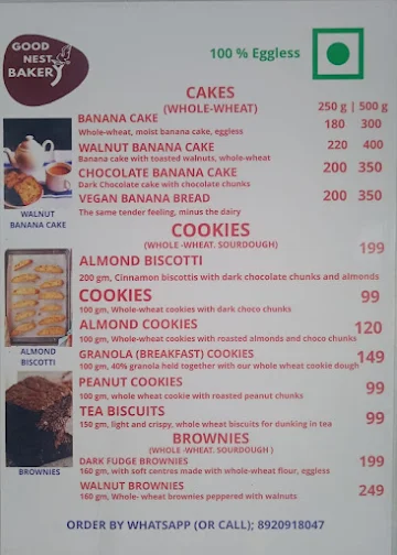 Good Nest Bakery menu 