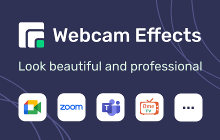 AI Webcam Effects + Recorder: Google Meet, Zoom, Discord & Other Meetings small promo image