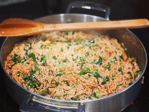 Delicious Gochujang Noodles packed full of flavor and protein.