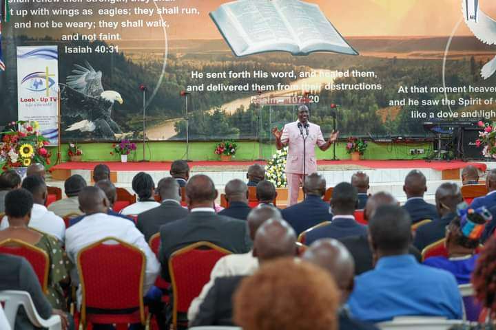 President William Ruto address the congregation during a church service at the Revival Sanctuary of Glory in Dagoretti South on October 22, 2023.