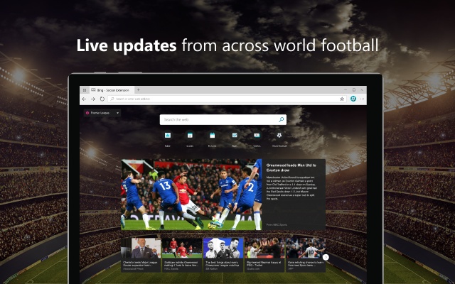 World Soccer New Tab – powered by Bing