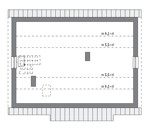 Szum morza - wariant V - M141e - Rzut poddasza do indywidualnej adaptacji (47,8 m2 powierzchni użytkowej)