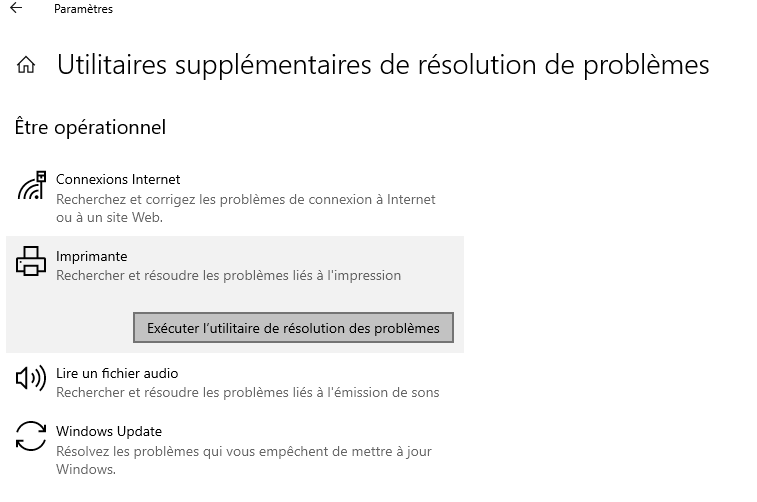 Exécutez l’utilitaire de résolution des Problèmes matériels