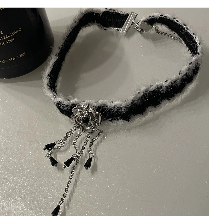 Title 8, Bloemen Kwastje Pluche Choker Ketting Schattig ...