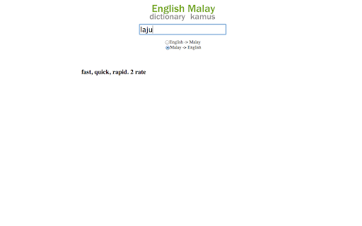 English - Malay Dictionary