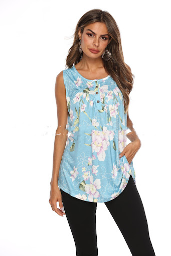Title 4, V-Neck Sleeveless Vest With Printed Buttons. A ...