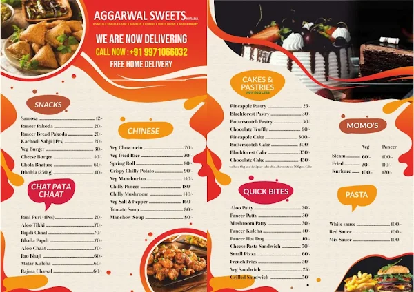 Aggarwal Sweets menu 