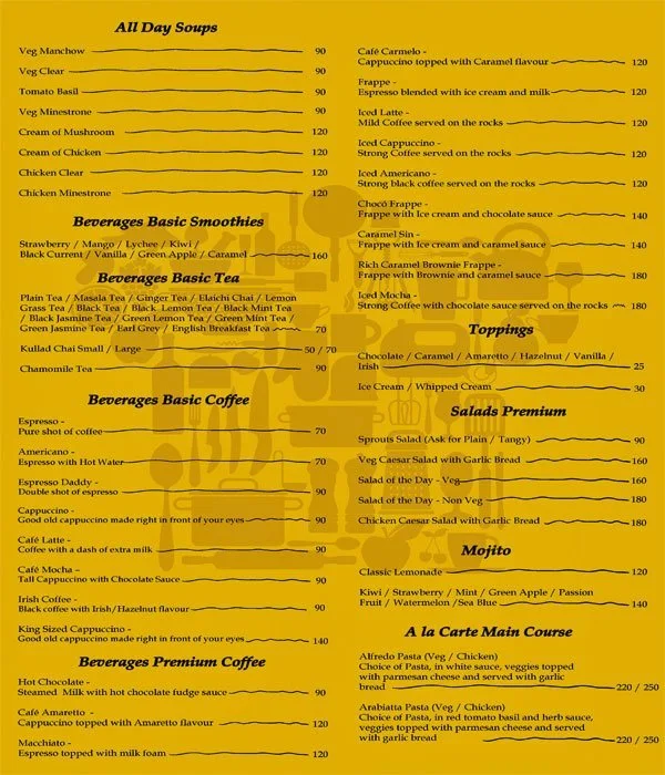 Art Blend Cafe menu 
