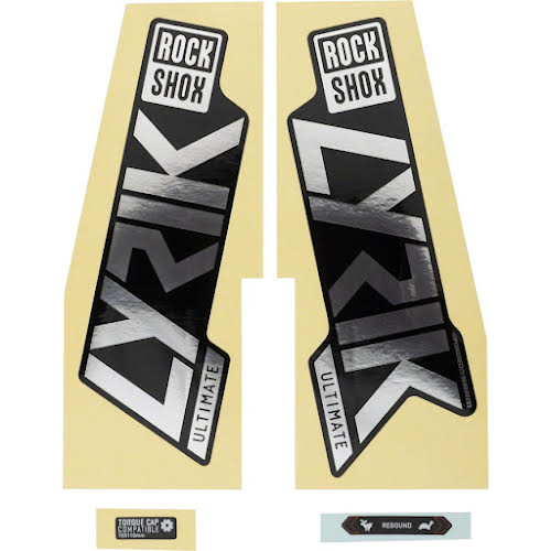 RockShox Fork Decal Kit - Lyrik Ultimate, 27.5"/29", Gloss Polar Foil/High Gloss Black