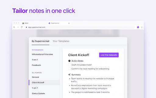 Supernormal: AI Meeting Notes