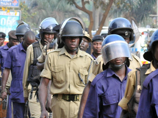 Ugandan policemen in Kampala during the 2010 bombings. /FILE