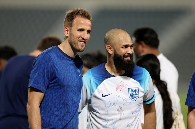 England team hold a welcome event with migrant workers from the Workers’ Cup - Al Wakrah SC Stadium, Al Wakrah, Qatar