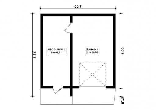 G355 - Budynek garażowo-gospodarczy - Rzut parteru