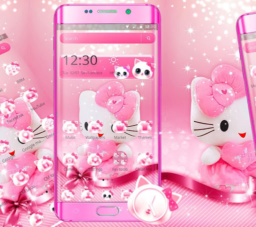 Pink Princess Kitty Doll Launcher Theme ?