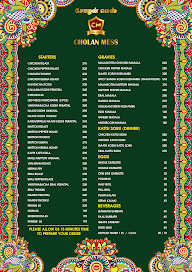 Cholan Mess menu 2