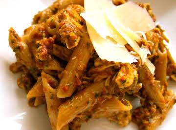 Penne with Sun Dried Tomato Pesto and Chicken