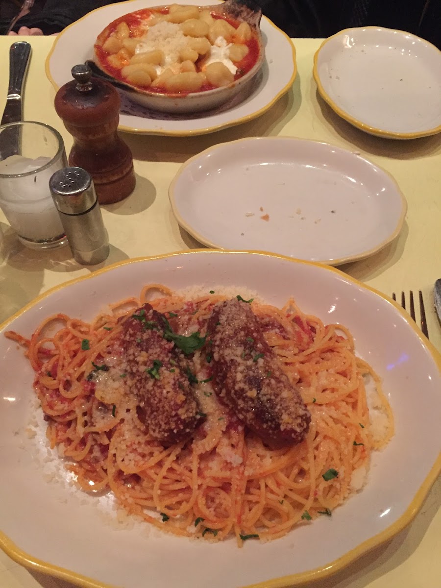 I think this was the GF Sunday pasta (sausage was best part), and the Gnocchi. Sauce was bland overall and not enough sauce, pasta kind of dry for my liking.