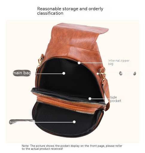 Title 10, Retro Solid Color Outdoor Casual Mom Bag Soft L...