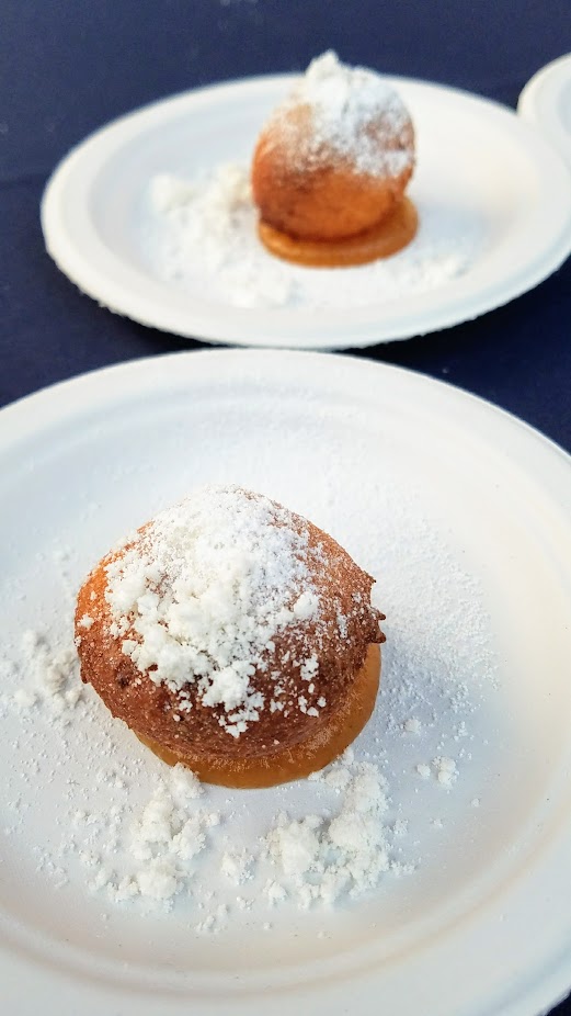 Review of Feast PDX Smoked 2017, Laura Sawicki of Launderette from Austin, TX found a way to get meat into dessert in the form of Ricotta Fritter, Apple Butter, Rosemary, Pork Fat Powder