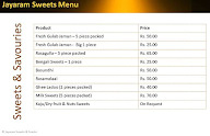 Jayaram Sweets menu 1