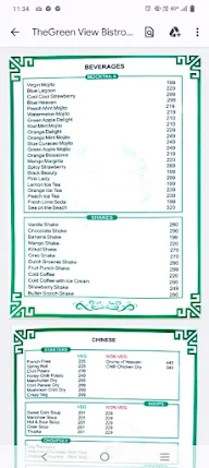 The Green View Bistro & Cafe menu 4