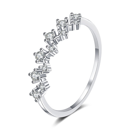 Title 3, Electroplated Ring Female Wave Type Mosan. Eleg...