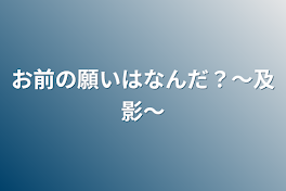 お前の願いはなんだ？〜及影〜