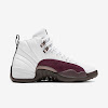 womens air jordan 12 a ma maniere white and burgundy crush