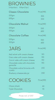 Euphoria Bakers menu 1