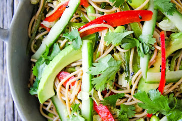 Chilled Noodle Salad with Ginger Wasabi Dressing