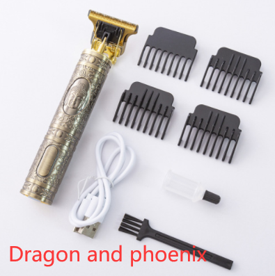Máquina de cortar cabelo Oil Head com gravura, cortadores elétricos profissionais. Cabelo impecável e cortes precisos para um visual profissional.